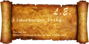 Liebenberger Erika névjegykártya